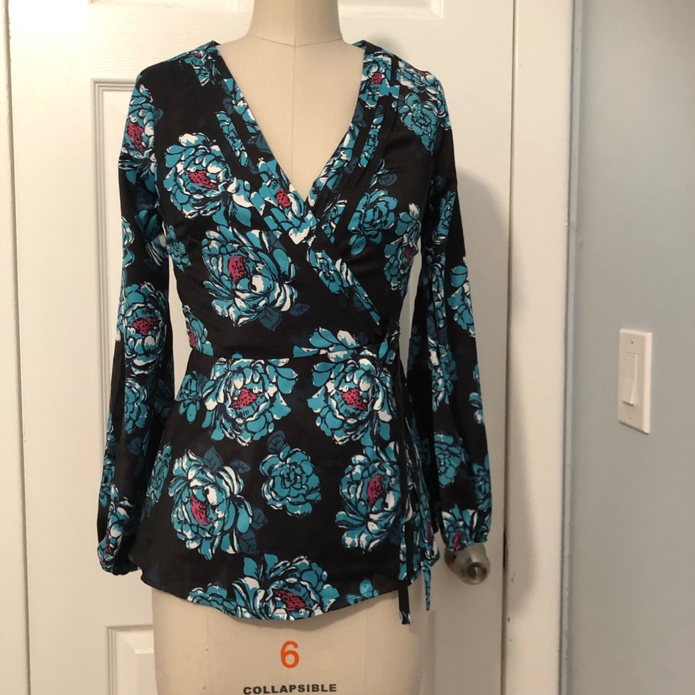 ModCloth floral wrap top